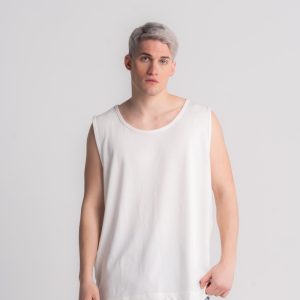 WHITE OVERSIZED TANK TOP